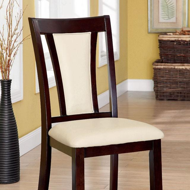 BRENT Dark Cherry/Ivory Side Chair (2/CTN) - U&U Home Budget Furniture (Carteret, NJ)