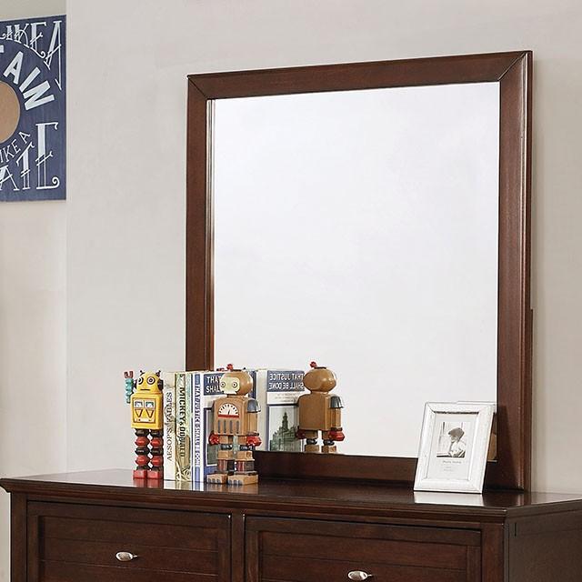 Brogan Brown Cherry Mirror - U&U Home Budget Furniture (Carteret, NJ)