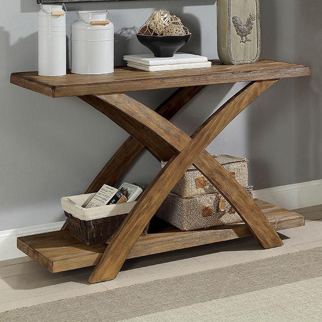 Bryanna Antique Light Oak Sofa Table - U&U Home Budget Furniture (Carteret, NJ)