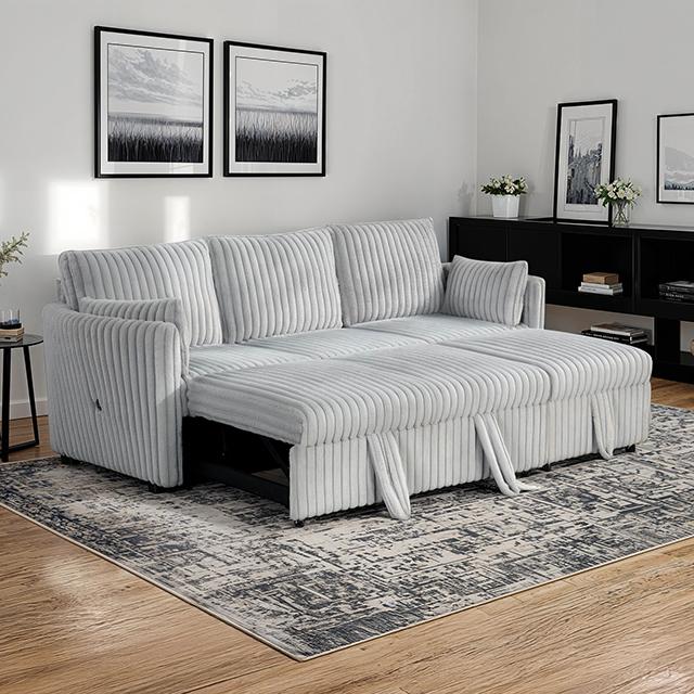 Denholme Sectional w/ Pull Out - U&U Home Budget Furniture (Carteret, NJ)