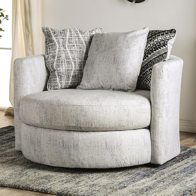 EIMEAR Swivel Chair, Off-white/Black - U&U Home Budget Furniture (Carteret, NJ)