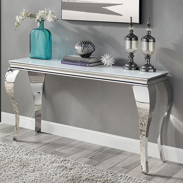 WETZIKON Sofa Table, White - U&U Home Budget Furniture (Carteret, NJ)