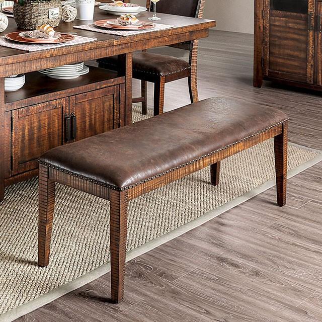 Wichita Light Walnut Bench - U&U Home Budget Furniture (Carteret, NJ)