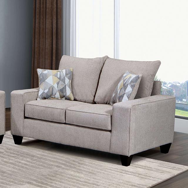 WEST ACTION Loveseat, Beige - U&U Home Budget Furniture (Carteret, NJ)