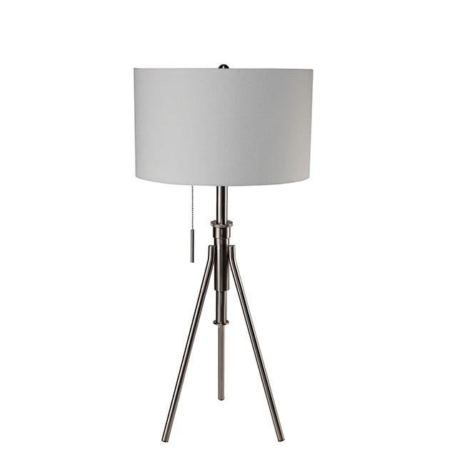Zaya Brushed Steel Table Lamp - U&U Home Budget Furniture (Carteret, NJ)
