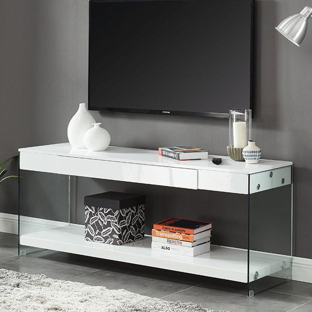 Sabugal White 60" TV Stand - U&U Home Budget Furniture (Carteret, NJ)