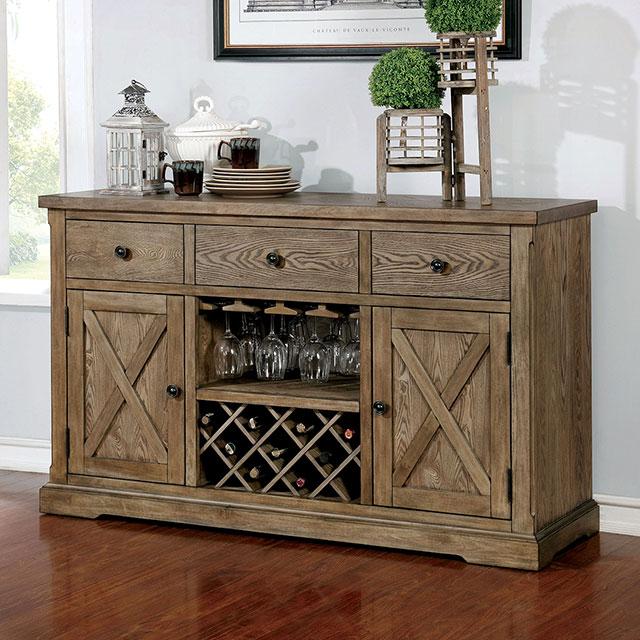 Julia Light Oak Server - U&U Home Budget Furniture (Carteret, NJ)