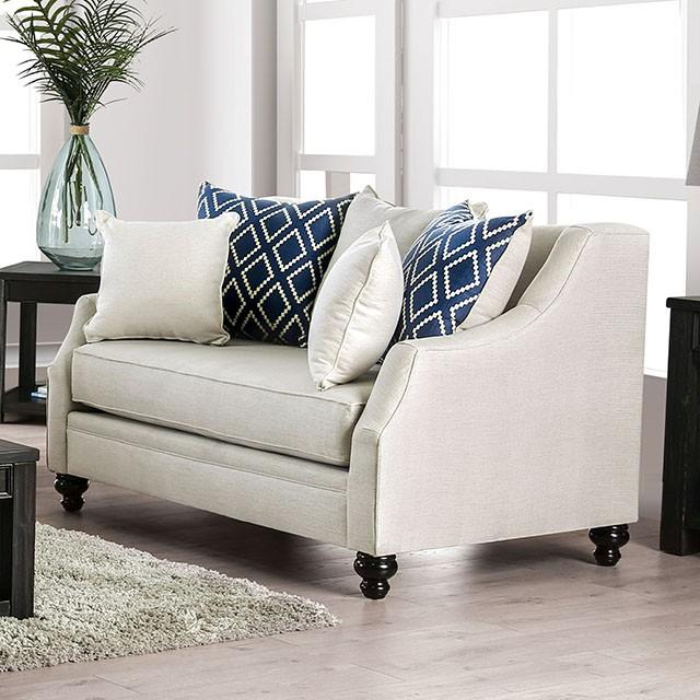 Nefyn Ivory Love Seat - U&U Home Budget Furniture (Carteret, NJ)