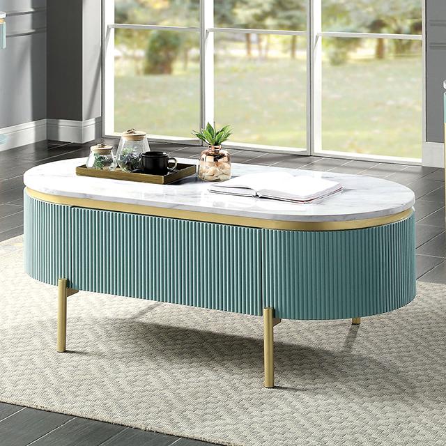 KOBLENZ Coffee Table, Light Teal - U&U Home Budget Furniture (Carteret, NJ)