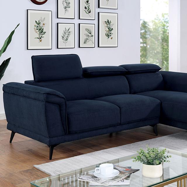 NAPANEE Sectional, Navy - U&U Home Budget Furniture (Carteret, NJ)