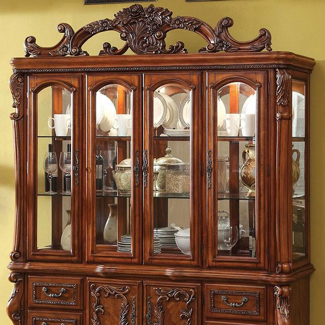 Medieve Antique Oak Hutch & Buffet - U&U Home Budget Furniture (Carteret, NJ)