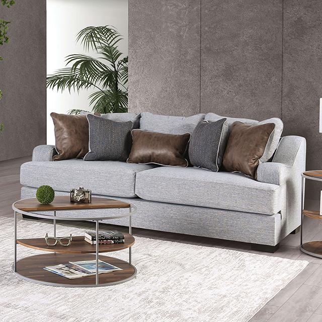 SKYLINE Sofa, Light Gray/Brown - U&U Home Budget Furniture (Carteret, NJ)
