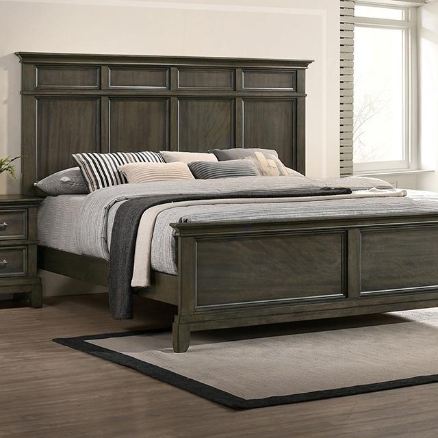 HOUSTON Cal.King, E.King & Queen Bed, Gray - U&U Home Budget Furniture (Carteret, NJ)