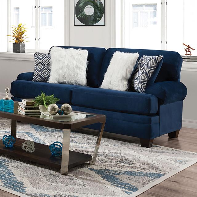 WALDSTONE Sofa, Navy - U&U Home Budget Furniture (Carteret, NJ)
