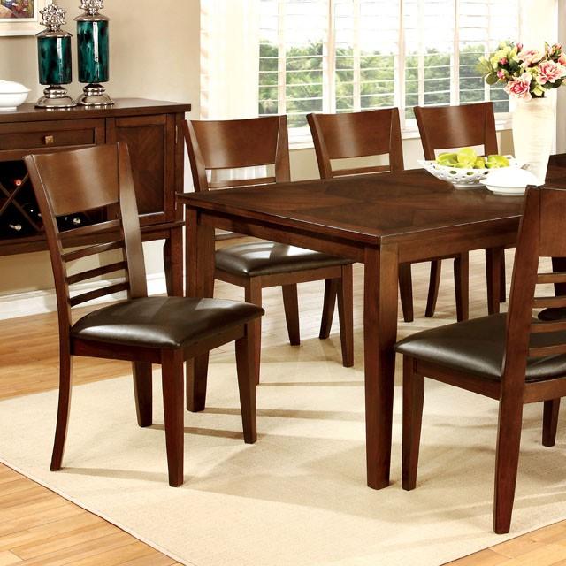 HILLSVIEW I Brown Cherry 78" Dining Table w/ 18" Leaf - U&U Home Budget Furniture (Carteret, NJ)
