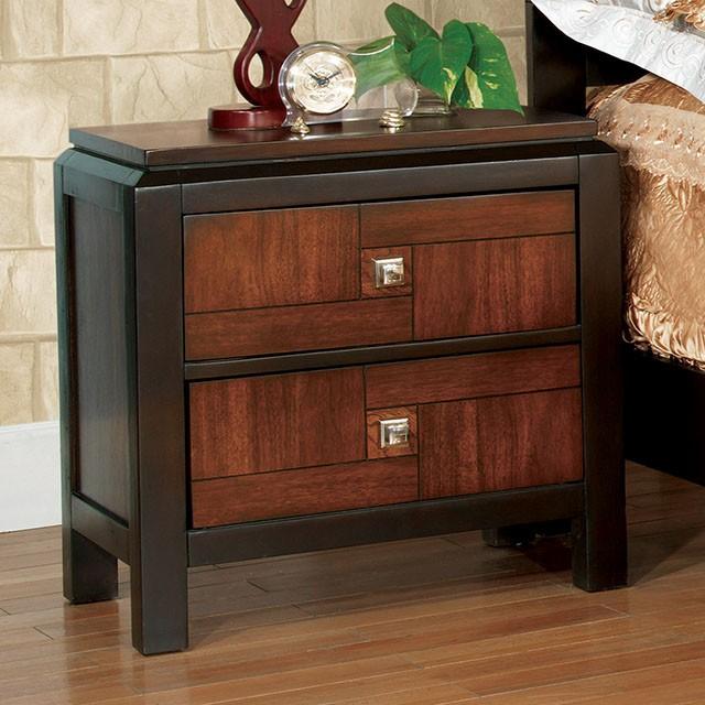 Patra Acacia/Walnut Night Stand - U&U Home Budget Furniture (Carteret, NJ)