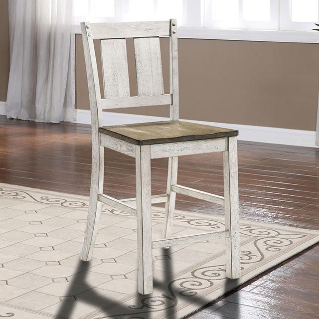 DAKOTA Counter Ht. Chair (2/CTN), A.White/Ash Brown - U&U Home Budget Furniture (Carteret, NJ)