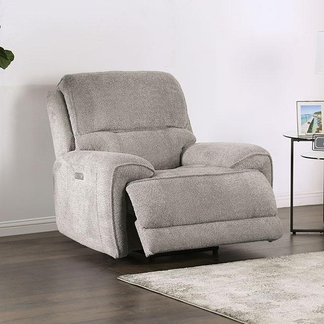 MORCOTE Power Recliner, Light Gray - U&U Home Budget Furniture (Carteret, NJ)