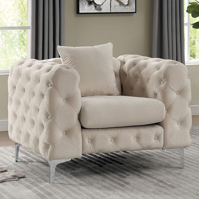 SAPPHIRA Chair, Beige - U&U Home Budget Furniture (Carteret, NJ)