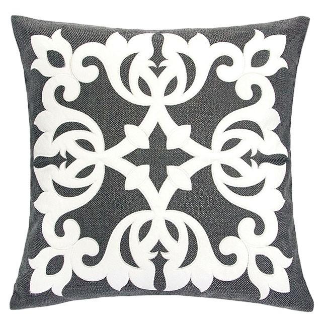 Trudy Gray 20" X 20" Pillow, Gray - U&U Home Budget Furniture (Carteret, NJ)