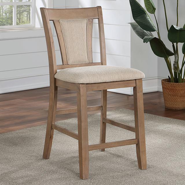 UPMINSTER Counter Ht. Chair (2/CTN), Natural Tone/Beige - U&U Home Budget Furniture (Carteret, NJ)