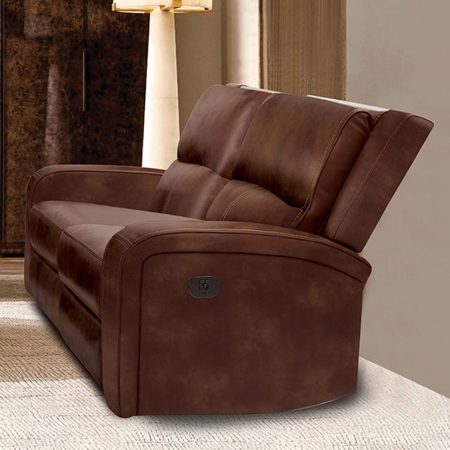 SOTERIOS Power Loveseat, Medium Brown - U&U Home Budget Furniture (Carteret, NJ)