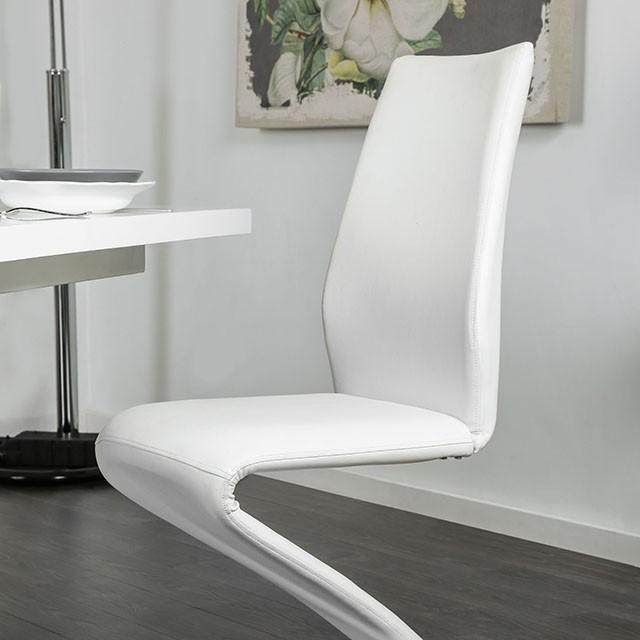 Midvale White/Chrome Side Chair (2/CTN) - U&U Home Budget Furniture (Carteret, NJ)