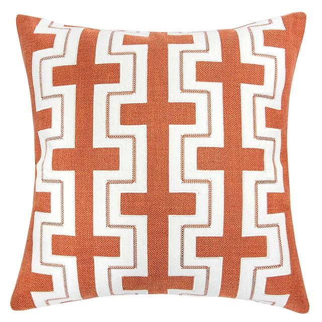 Kari Orange 20" X 20" Pillow, Spice - U&U Home Budget Furniture (Carteret, NJ)
