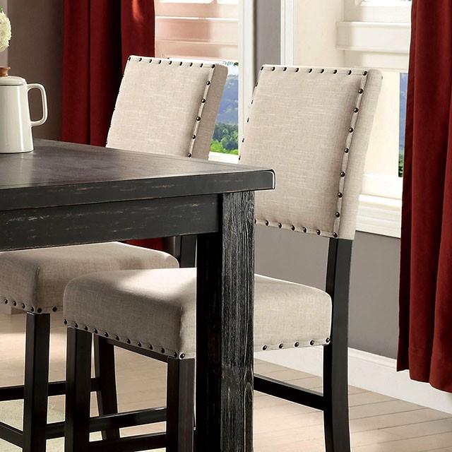 Sania II Antique Black/Beige Counter Ht. Chair (2/CTN) - U&U Home Budget Furniture (Carteret, NJ)