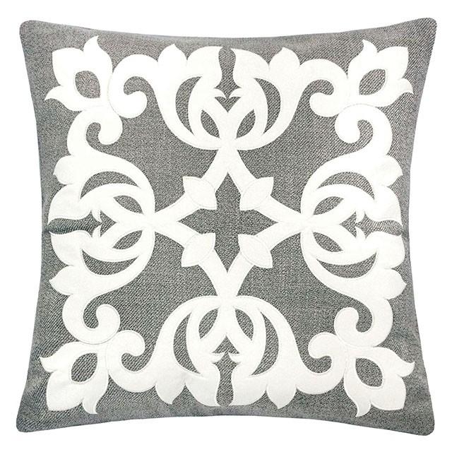 Trudy Silver 20" X 20" Pillow, Silver - U&U Home Budget Furniture (Carteret, NJ)