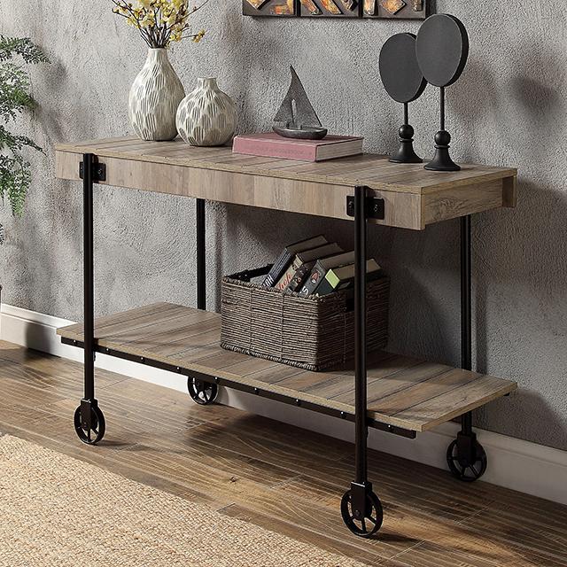 LOBB Sofa Table, Natural Tone - U&U Home Budget Furniture (Carteret, NJ)