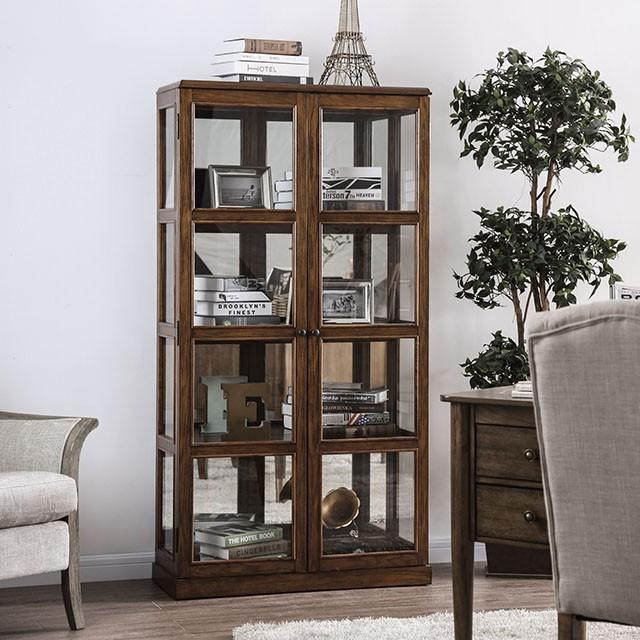 Vilas Oak Curio Cabinet - U&U Home Budget Furniture (Carteret, NJ)