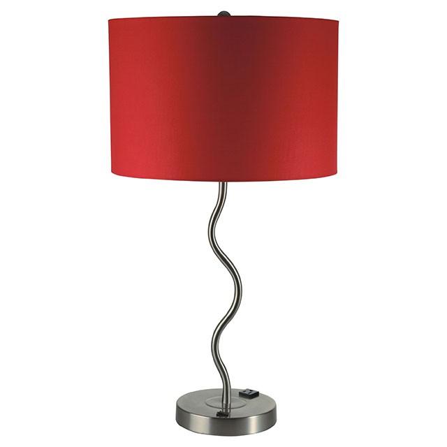 Sprig Red Table Lamp (2/CTN) - U&U Home Budget Furniture (Carteret, NJ)