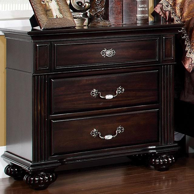 Syracuse Dark Walnut Night Stand - U&U Home Budget Furniture (Carteret, NJ)