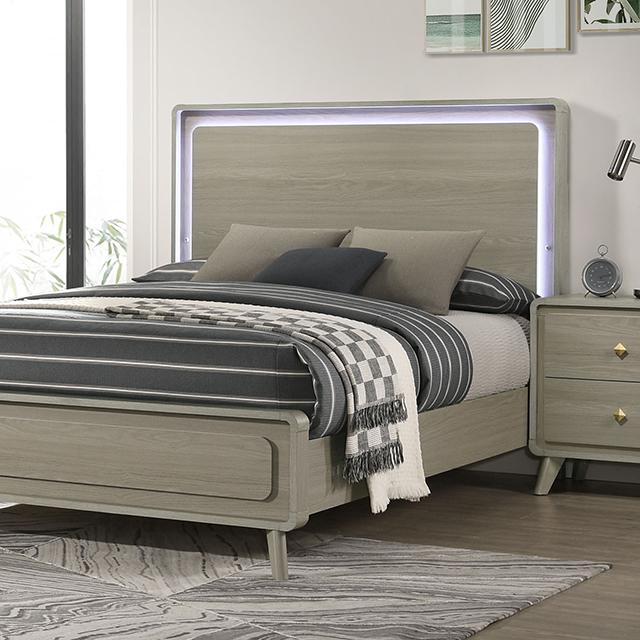 Rainier Bed Gray - U&U Home Budget Furniture (Carteret, NJ)