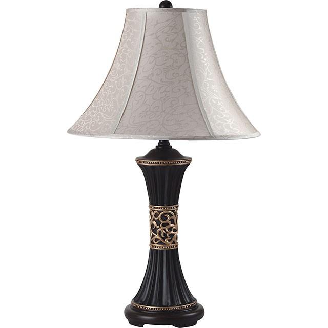 Naya Espresso/Gold Pattern 11"H Table Lamp (2/CTN) - U&U Home Budget Furniture (Carteret, NJ)