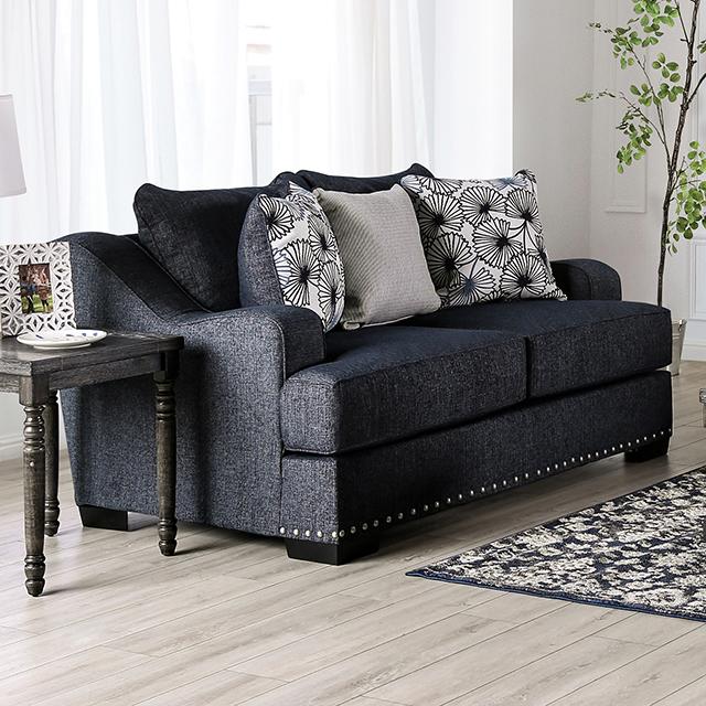 SONORA Loveseat, Dark Navy - U&U Home Budget Furniture (Carteret, NJ)