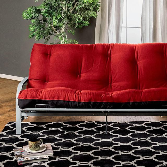 KNOX Red 8" Red/Black Futon Mattress w/ Inner Spring - U&U Home Budget Furniture (Carteret, NJ)