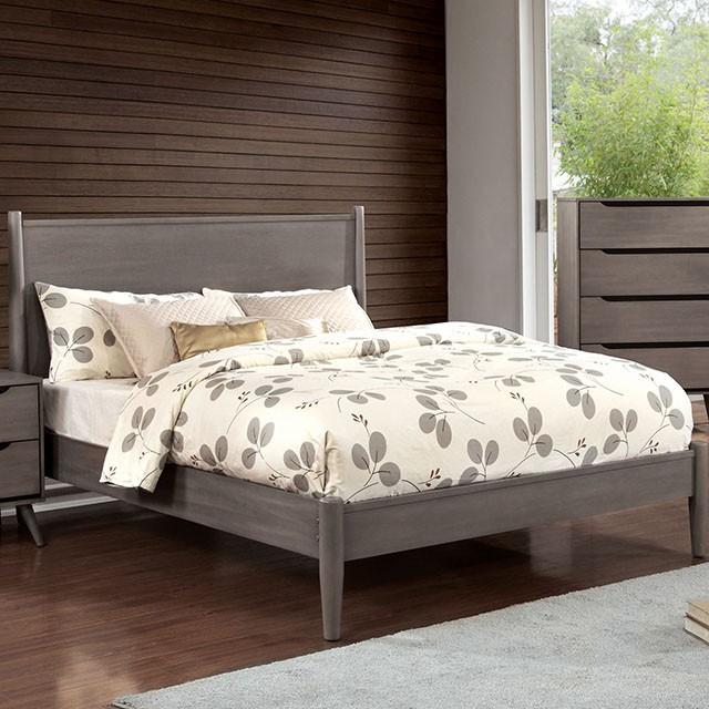 LENNART I Gray & Oak Full Twin Bed - U&U Home Budget Furniture (Carteret, NJ)