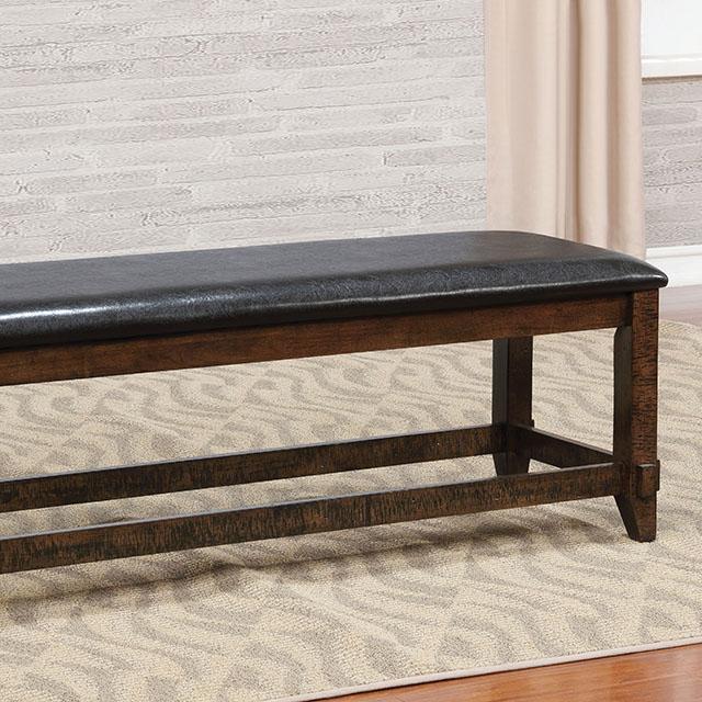 MEAGAN I Brown Cherry/Espresso Bench - U&U Home Budget Furniture (Carteret, NJ)