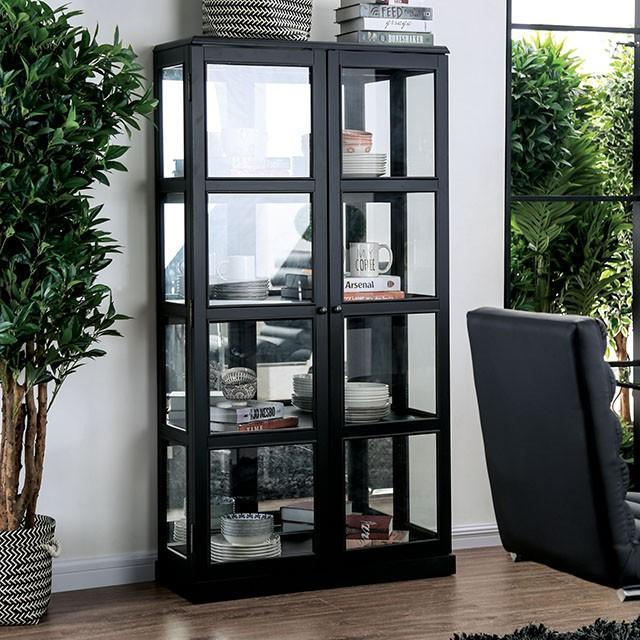 Vilas Black Curio Cabinet - U&U Home Budget Furniture (Carteret, NJ)