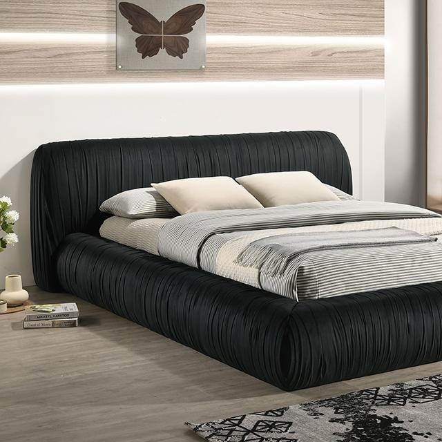 Palmdale Bed Black & Ivory - U&U Home Budget Furniture (Carteret, NJ)