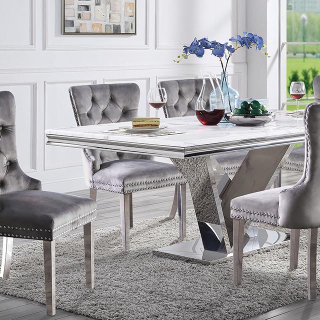 Valdevers 7 Pc Dining Table Set - U&U Home Budget Furniture (Carteret, NJ)