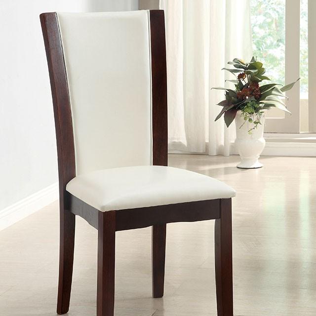 Manhattan I Dark Cherry/White Side Chair, White (2/CTN) - U&U Home Budget Furniture (Carteret, NJ)