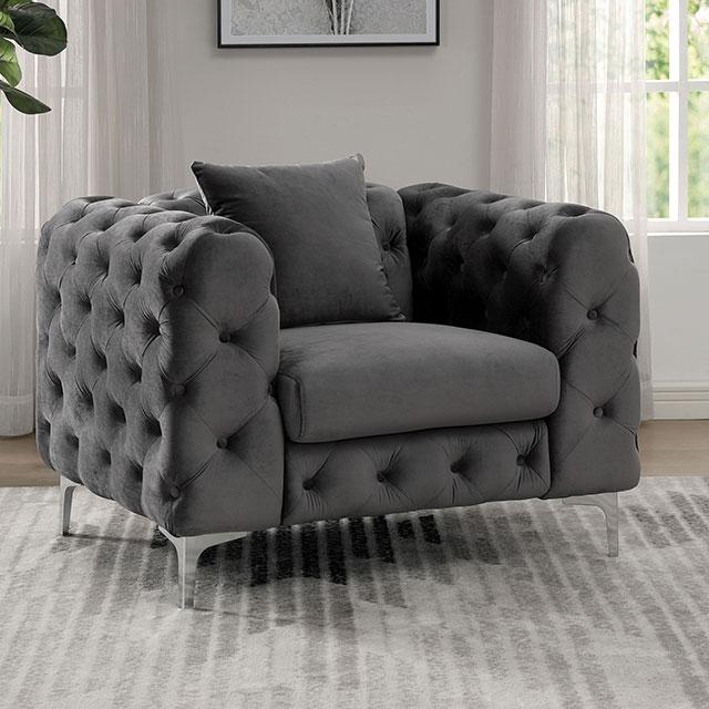 SAPPHIRA Chair, Dark Gray - U&U Home Budget Furniture (Carteret, NJ)