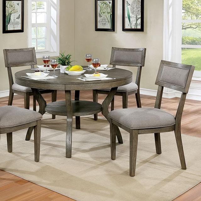 Leeds Gray Round Dining Table - U&U Home Budget Furniture (Carteret, NJ)