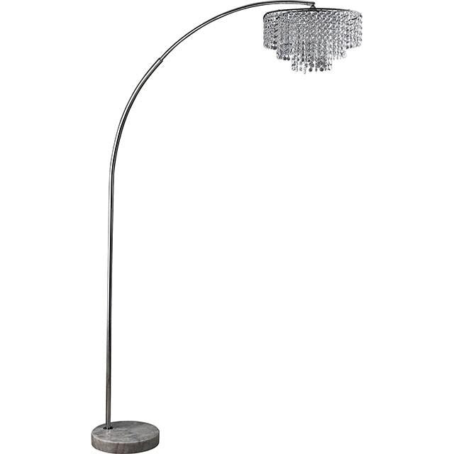 Julie Chrome 62"H Crystal Chrome Arch Lamp - U&U Home Budget Furniture (Carteret, NJ)