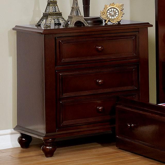OLIVIA Night Stand, Dark Walnut - U&U Home Budget Furniture (Carteret, NJ)