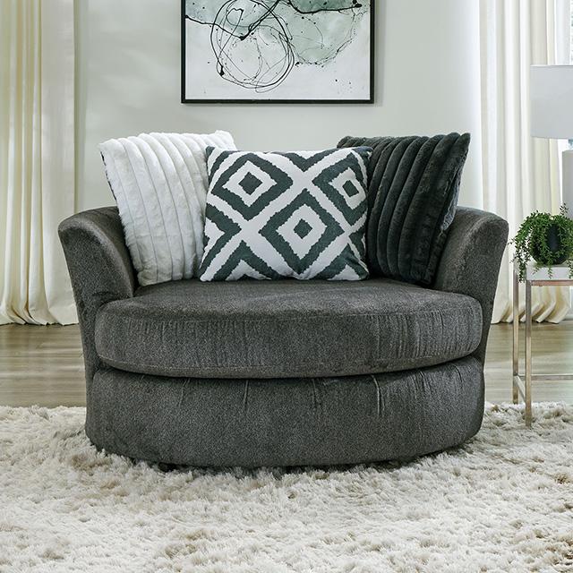 Loughlin Swivel Chair - U&U Home Budget Furniture (Carteret, NJ)