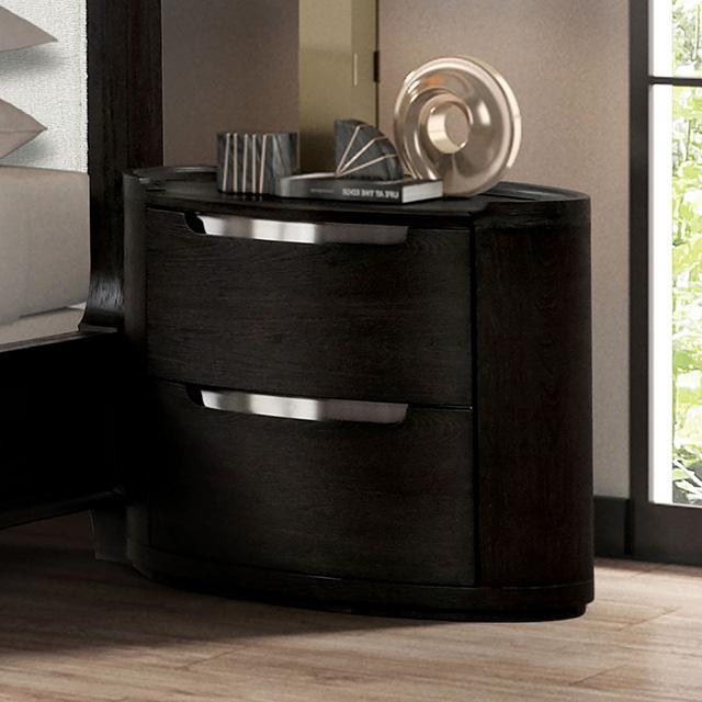 Osterley Nightstand Black - U&U Home Budget Furniture (Carteret, NJ)